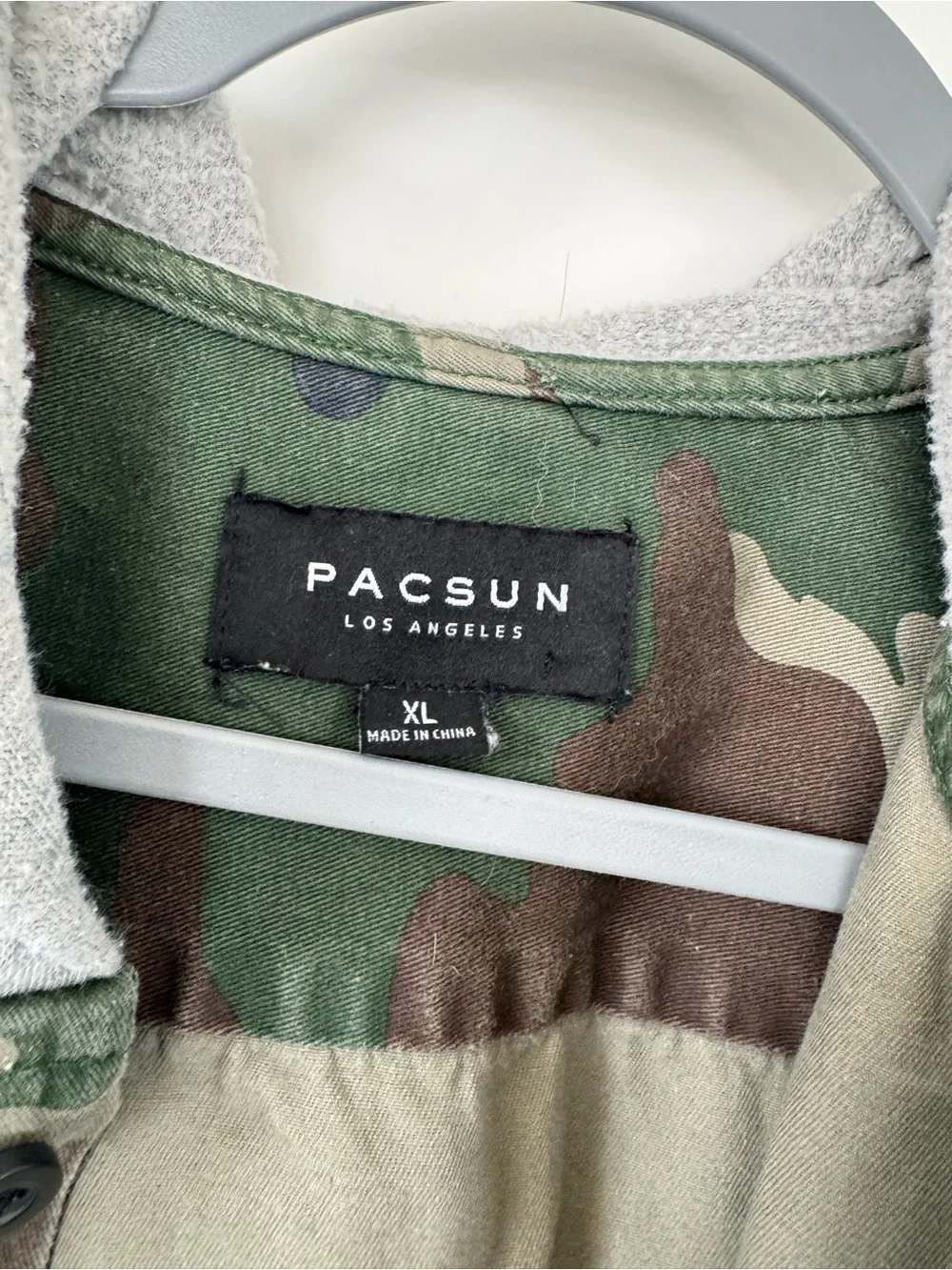 PacSun Camouflage Hooded Shacket in Green/Brown/Black
